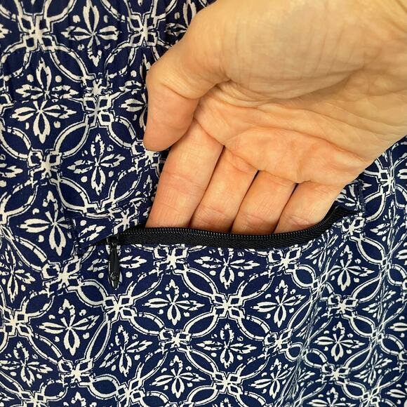 T by Talbots 2X Navy White Medallion Print Skort Stretch Golf Tennis Pockets - Picture 8 of 15